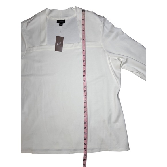 NWT J Jill Wearever Collection Women's XL Cream Square Neck Long Sleeve Top - Picture 4 of 6